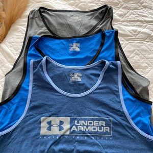 3 Mens XXL Under Armour Heat Gear Tank Tops